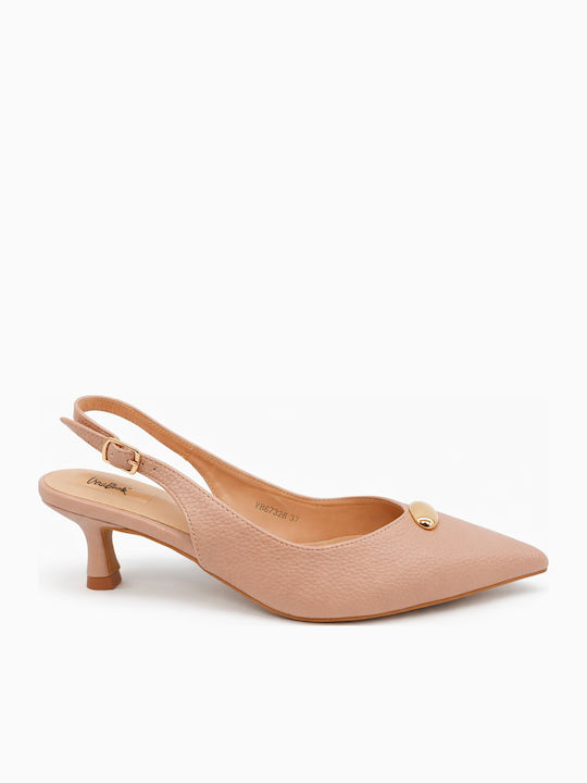 Heels with Thin Low Heel Pink