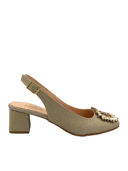 Heels with Medium Heel Gold