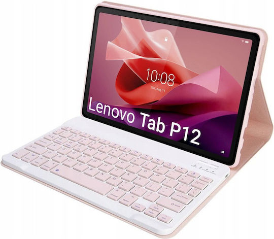 Bluetooth Keyboard Case Lenovo Tab P12 Tb-370 Pink