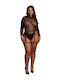 Shiny Bodysuit Open Back & Garters Pu Leather Plus Size Xl-4xl Leg Avenue