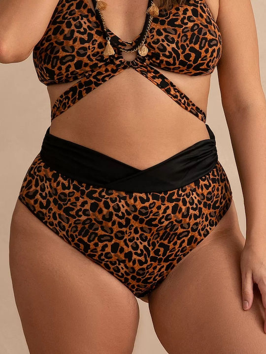Bikini Bottoms Slip High Waist Leo