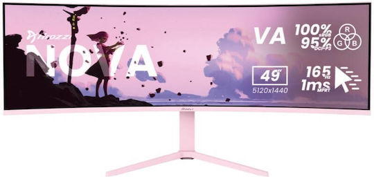 Arozzi AZ-NO-49TUW165-PNK Monitor Ultrawide Curbat 49" 5120x1440 165Hz cu Timp de Răspuns 4ms GTG Roz