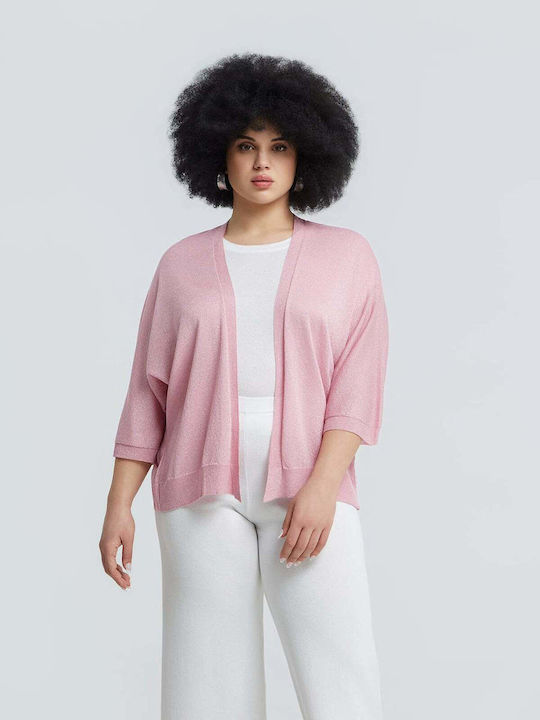 Women's Knitted Cardigan In Pink Color
