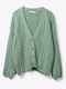 Short Women's Knitted Cardigan Mint
