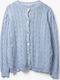 Short Women's Knitted Cardigan Light Blue