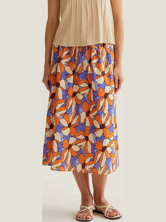High Waist Midi Skirt Multicolour