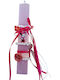 Handmade Easter Candle Pink Minnie Mouse Decorated Flowers Ribbons