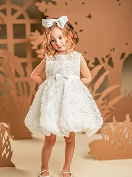 Baby Bloom Λευκό Φόρεμα Βάπτισης από Τούλι