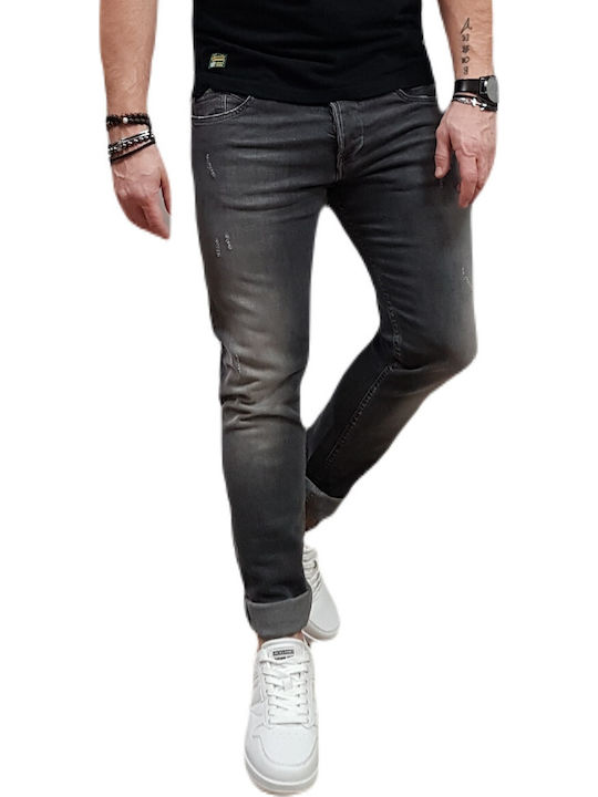 Cover Jeans Herren Jeanshose Elastisch Skinny Fit Grauer Denim