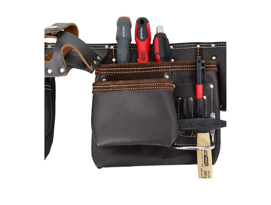 Leather Waist Tool Belt 11 Pockets Aw-tools Black