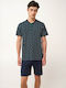 Vamp Summer Men's Cotton Pyjama Blue