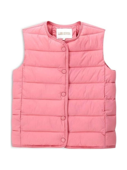 Kids Quilted Sleeveless Pink Jacket