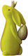 Bunny W Egg Green Flocked Plastic