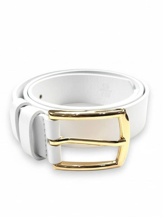 Leather Women's Belt White