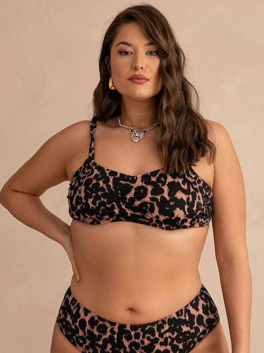 Rock Club Bikinioberteile E-Cup Plus Tiermuster