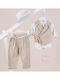 Piccolino Baptism Suit with Vest for Boys Giulio Beige