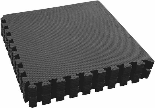 vidaXL Puzzle Gymnastikmatten Schwarz 60x60x1cm 12Stücke