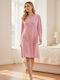 Winter Damen Nachthemd Rosa