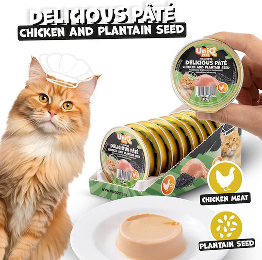 Uniq Nasses Katzenfutter für Erwachsene Katzen in Dose mit Huhn 8x30gr