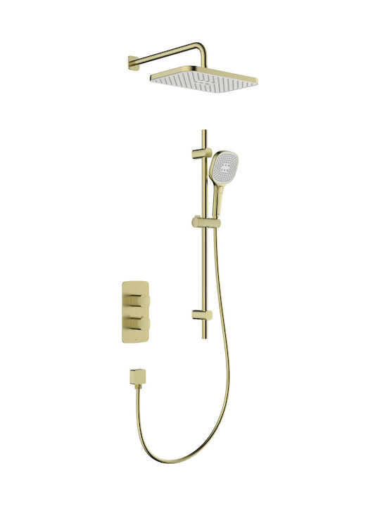KFA Built-in Mixer Phone & Shower Head Set for Shower Gold