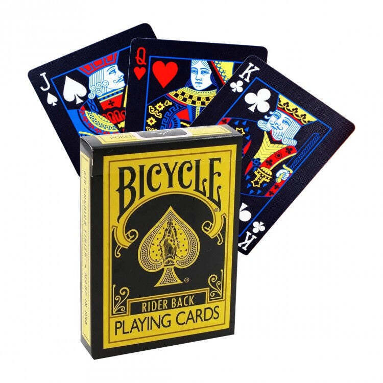 Bicycle Rider Back Reverse Playing Cards Yellow & Black Color