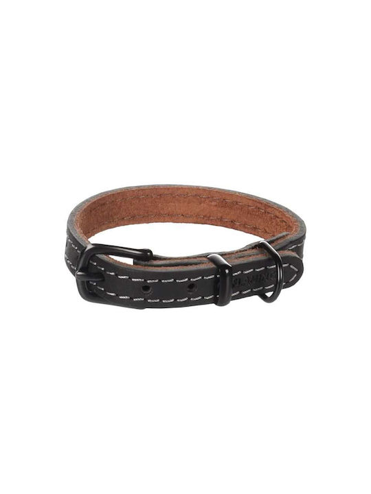 Flamingo Dog Collar Montana Leather Black S 32-40cm X 20mm