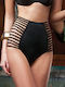 Bikini Bottoms High Waist Black Slip