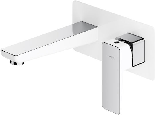 Omnires Built-in Mixer & Mouthpiece Set for Bathroom Sink White