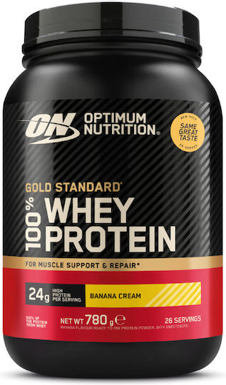Optimum Nutrition Gold Standard 100% Whey Протеин от Суроватъчен Протеин с Вкус Banana Cream 768гр