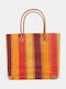 Raffia Große Rattan Damenhandtasche Handtasche Orange
