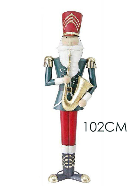 Santa Saxophone Decorative Christmas Santa Green 102cm