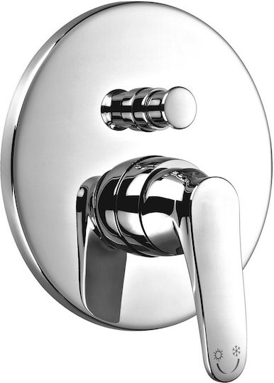 Omnires Eingebaute Wasserhahn Mischpult für Badewanne 2 Ausgänge Silber