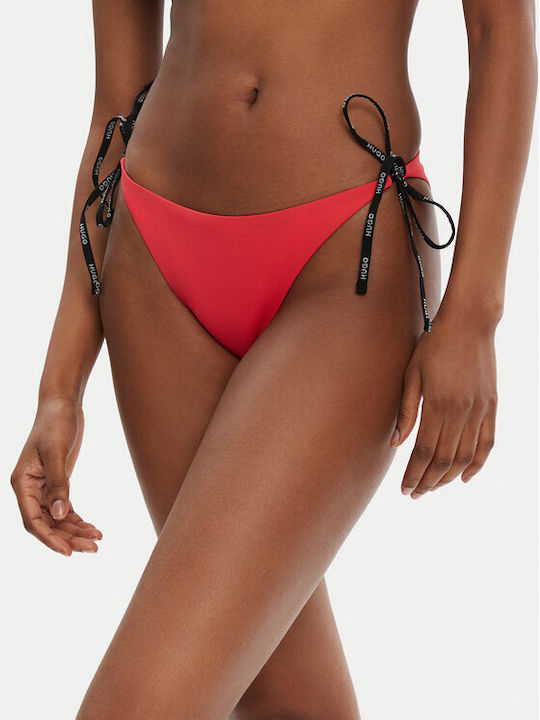 Hugo Bikini Slip με Κορδονάκια Red