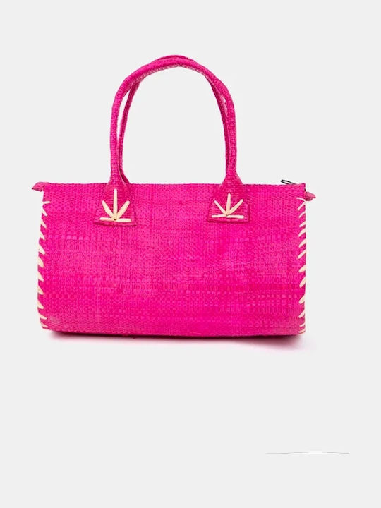 Rock Club Straw Women's Handbag Fuchsia