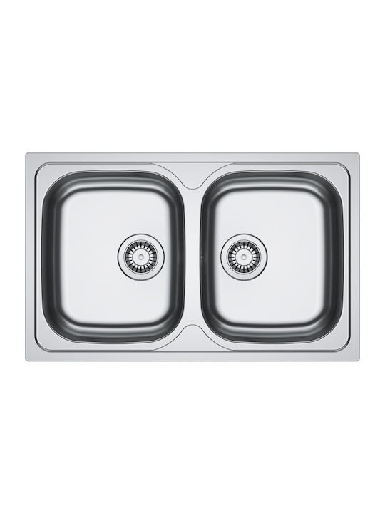 Franke Drop-In Kitchen Sink Inox Brushed L50xW80cm Gray