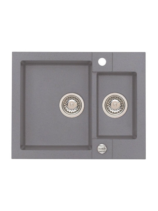 Alveus Ένθετος Νεροχύτης Inox Μ47.5xΠ59.5cm Γκρι
