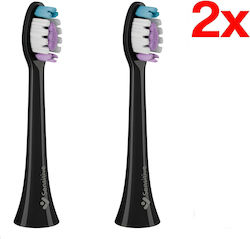 Truelife Sonicbrush Capete De Periuță De Dinți Sensibile Negre 2 Bucăți Masează Ușor Gingii
