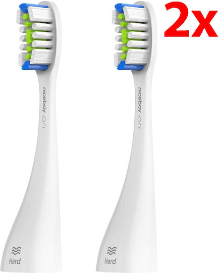 Original Replacement Brush Head Niceboy Ion Sonic Pro Uv 2 Pcs Hard Bristles