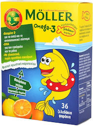 Moller's Omega-3 Ulei de Ficat de Cod și Ulei de Pește 36 Pastiluțe 36 Gummies Moller's Omega-3 Ulei de Ficat de Cod și Ulei de Pește 36 Pastiluțe 36 Gummies
