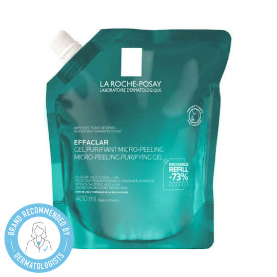 La Roche Posay Effaclar Micro-Peeling Refill Facial Cleansing Gel for Acne-Prone Skin 400ml