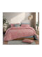 Nef-Nef Homeware Floriva Bettlaken King Size mit Gummibettlaken 270x270+35cm Koralle (4 Stück)