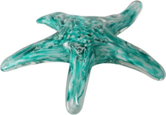 Starfish Διακοσμητικός Γυάλινος Αστερίας 11 Εκ Τιρκουάζ