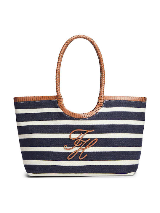 Tommy Hilfiger Stripe Stripe Γυναικεία Tote Τσάντα Υφασμάτινη