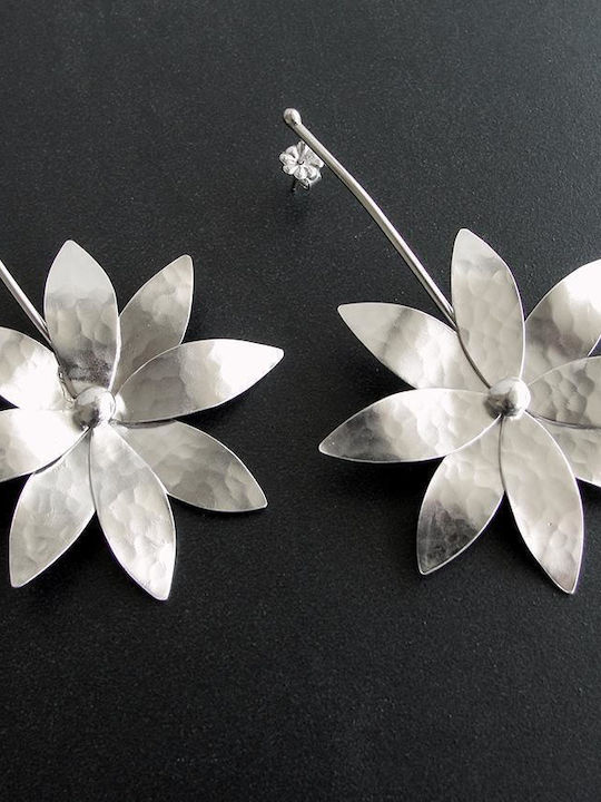Ohrringe Hängend Blumen Margeriten Handgefertigt Silber 925