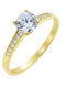 Einzelner Steine Ring aus Gold 9K mit Zirkon