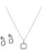 Set with Necklace Earrings & Pendant from Silver with Stones