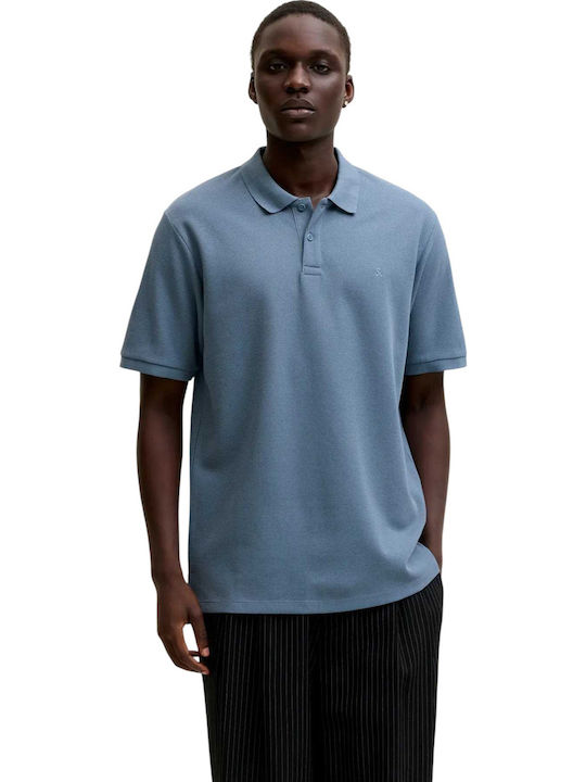Jack & Jones Polo Μπλούζα Κοντομάνικη Blue Mirage