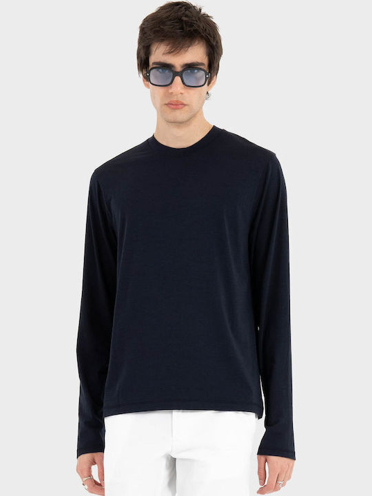 Long Sleeve Blue Blouse