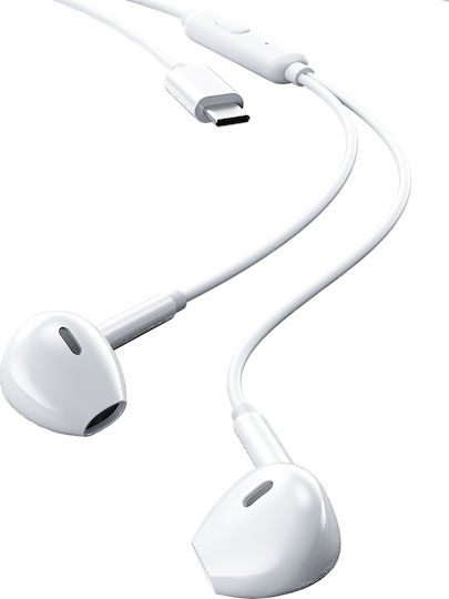 WK Yb03 In-ear Handsfree Earphones with USB-C Plug White