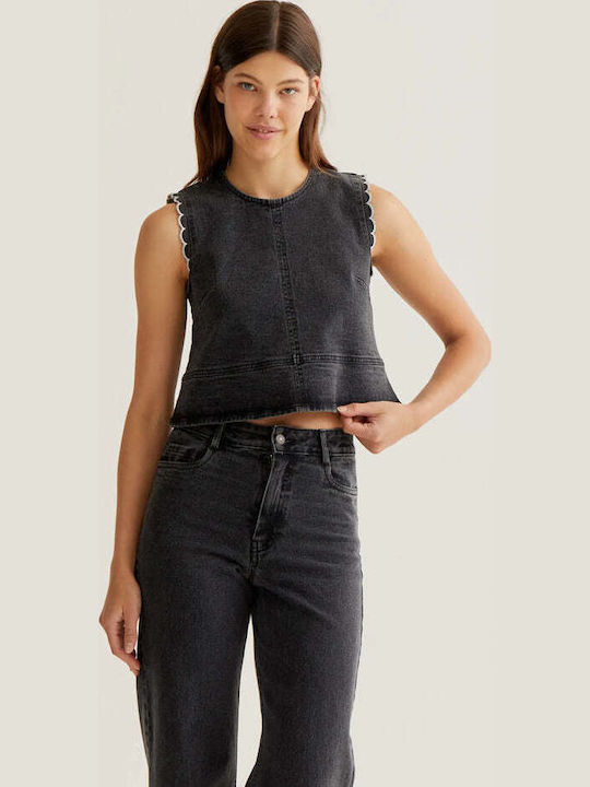 Women's Cotton Sleeveless Blouse Black